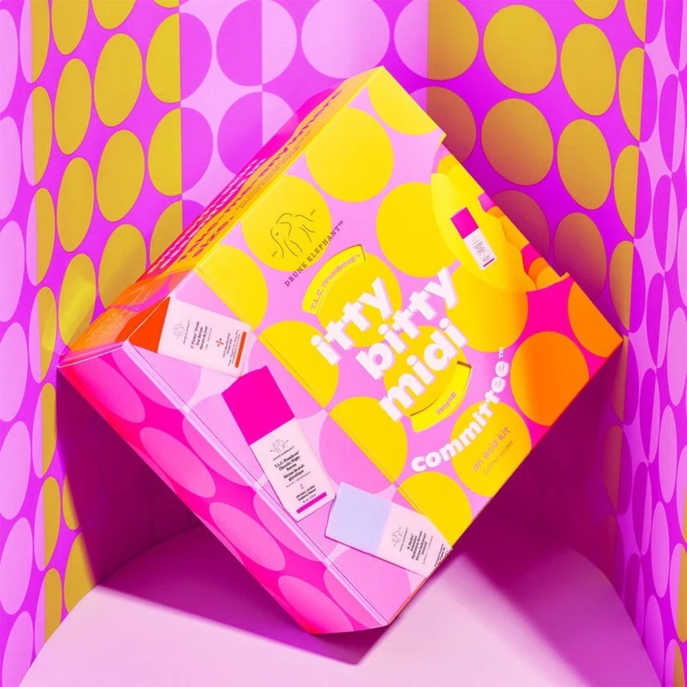 NIB Drunk Elephant Itty Bitty Midi Committee: An Acid Kit, Travel Size Serums - Picture 3 of 4